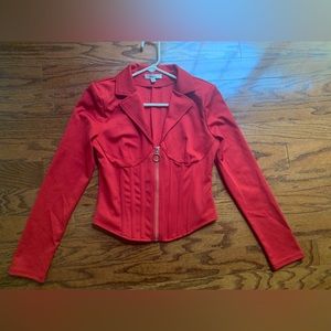 Hana Corset Red Long Sleeve Top Size M